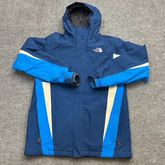 The North Face Boys 3-in-1 Jacket Sz XL (18/20) Blue Hooded Full Zip Fleece Line